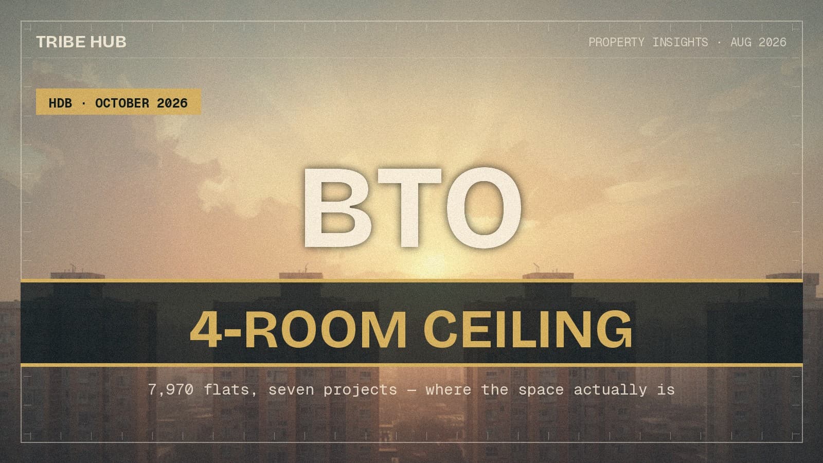 7,970 Flats in October's BTO. The Ones Nearest the MRT Cap Out at 4-Room.
