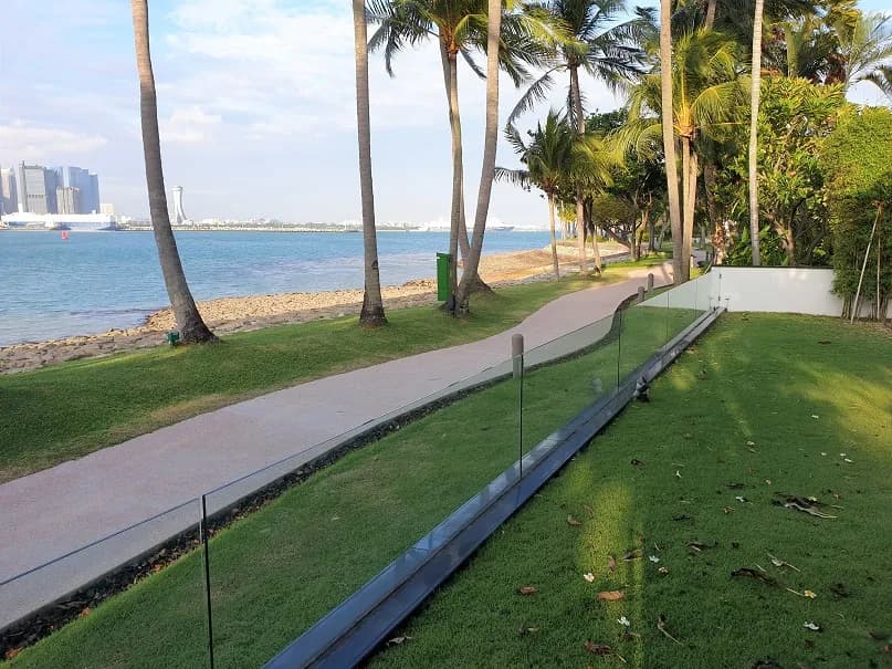The seaside walking trail along the garden