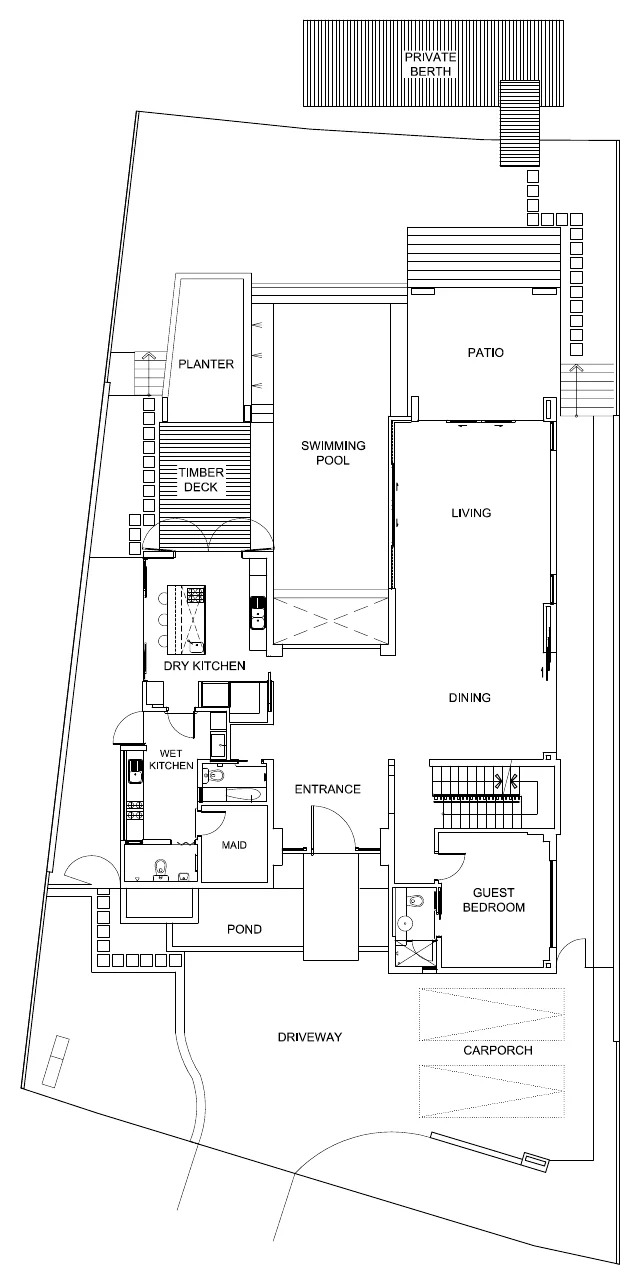 House A, Ocean Drive floor plan, 1st storey