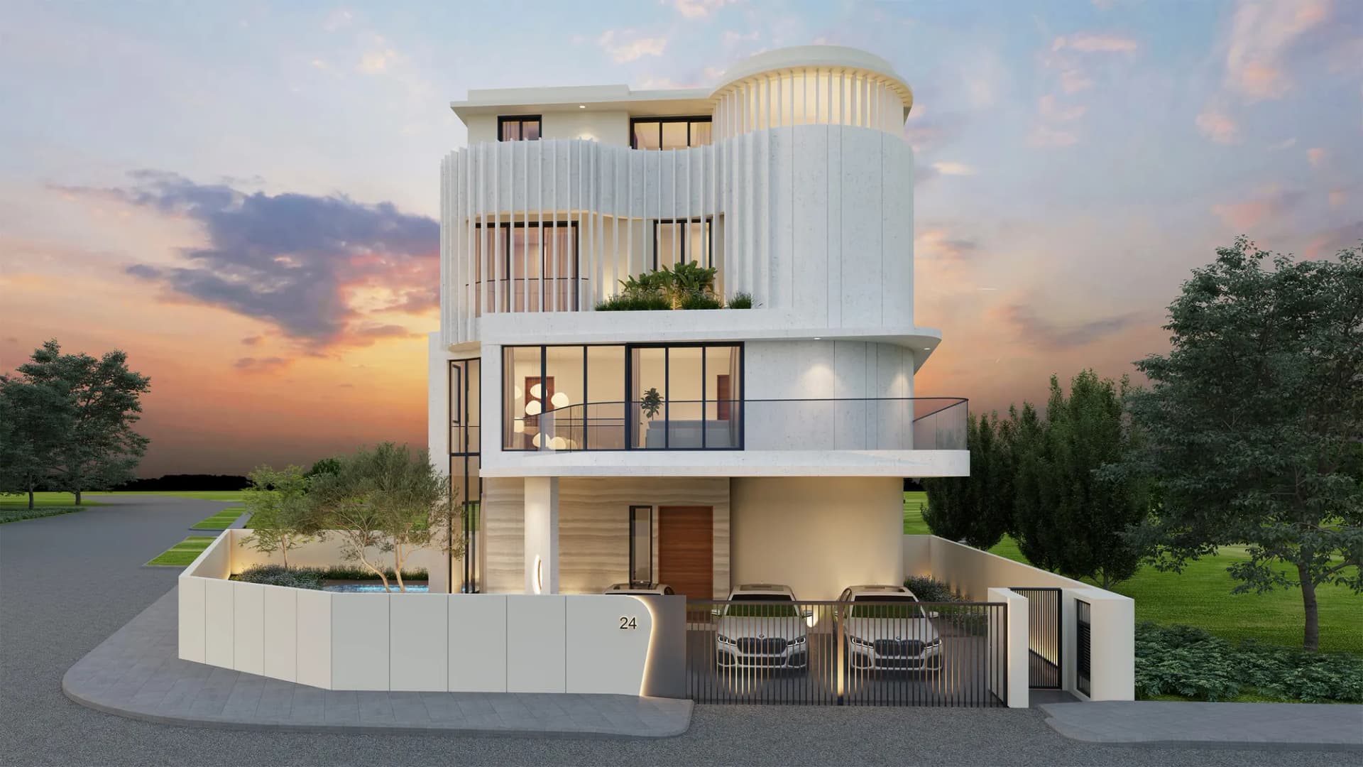 24 Siglap Road, a new detached house with curved balconies