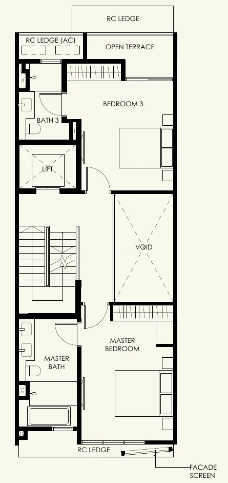 Type B, Luxus Hill Heights floor plan, 2nd storey