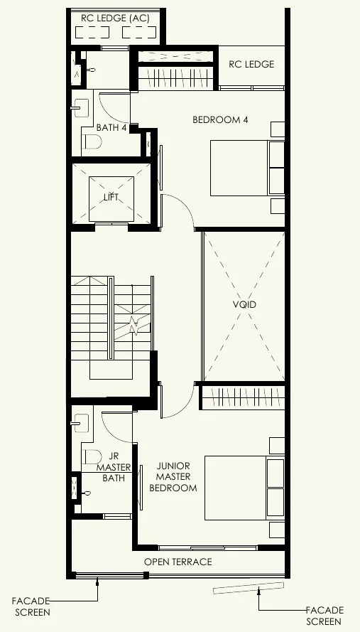 Type B, Luxus Hill Heights floor plan, 3rd storey