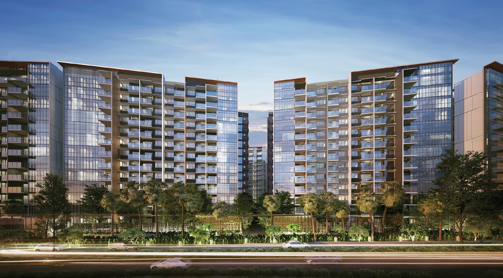 Artist's impression of Affinity at Serangoon: the pools and landscaped islands between the 14-storey blocks