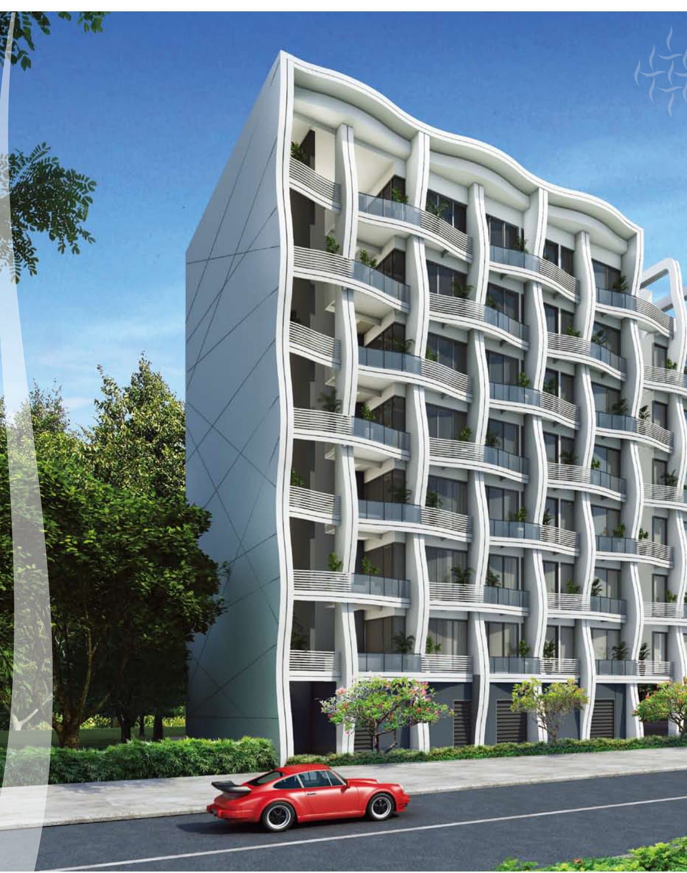 Central Imperial: the eight-storey block with its curving white facade frames, beside Lorong 14 Geylang