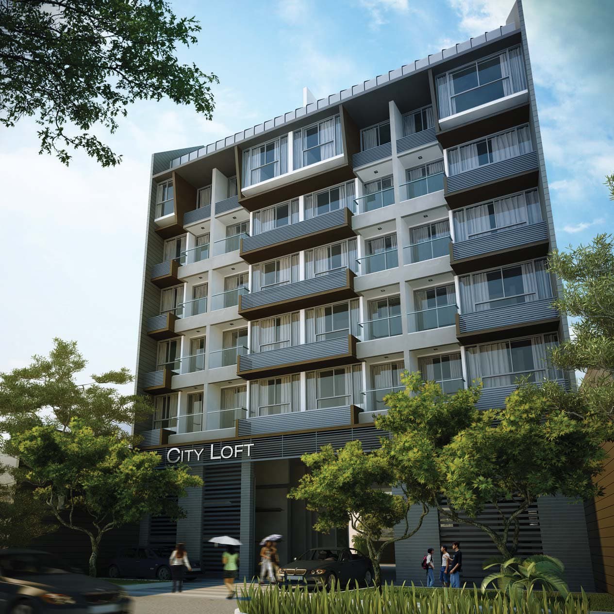 City Loft: the six-storey block with its balconies on Race Course Road