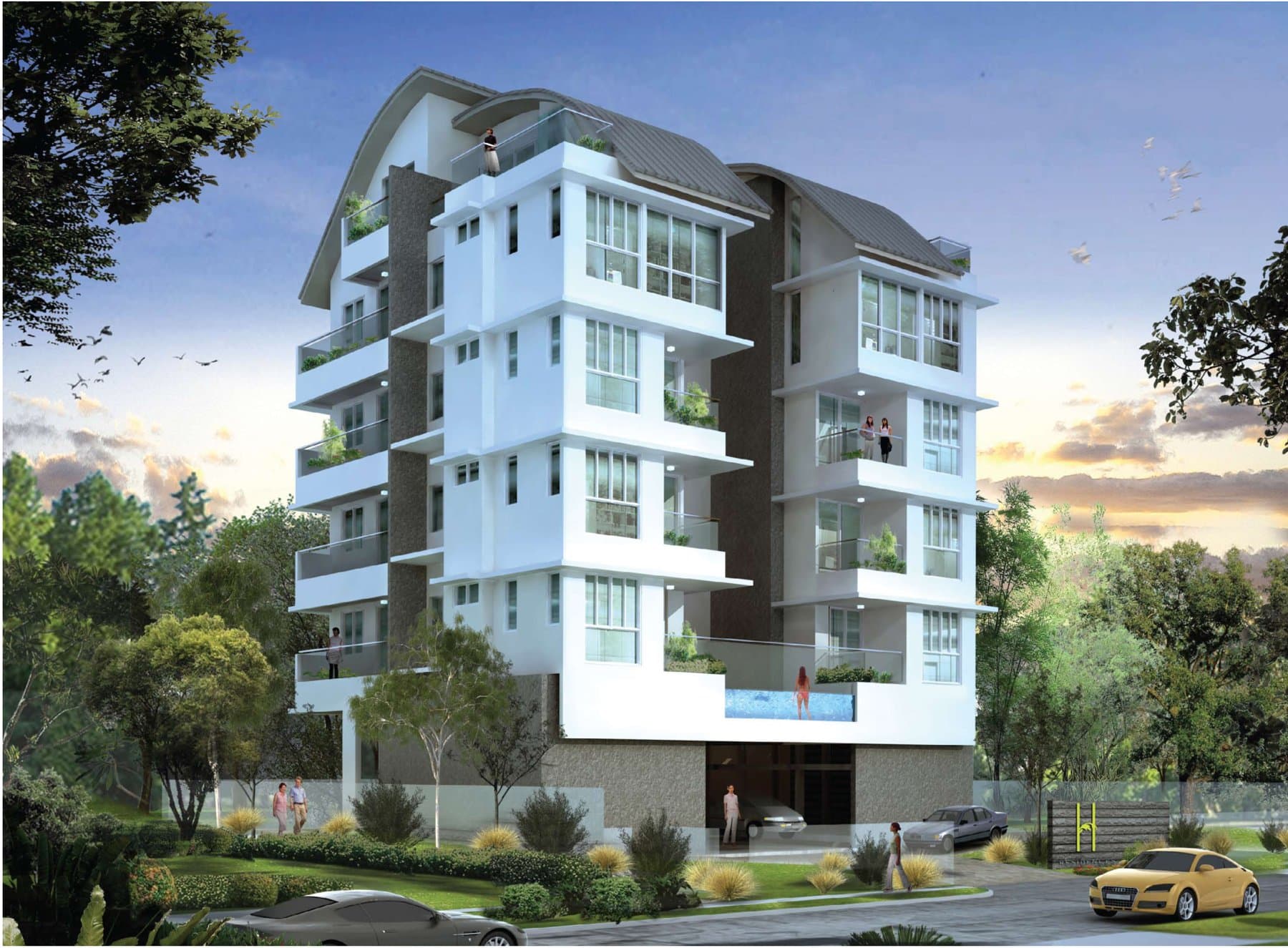 H Residences: the five-storey block with its attic penthouses off Lorong H Telok Kurau