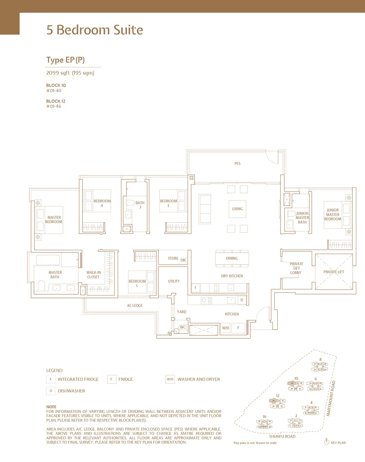 Floor plan of JadeScape type EPP, 5-Bedroom Suite, 2,099 sq ft