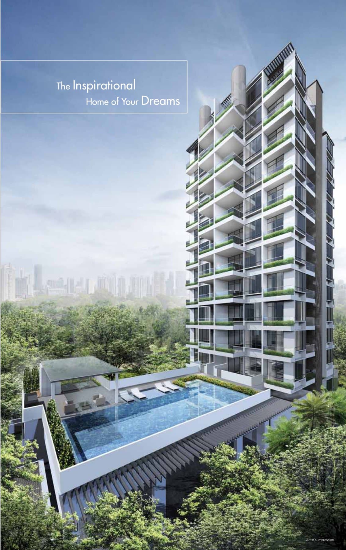 Liberte: a slim 12-storey tower with a rooftop-style pool deck on Sarkies Road, Newton
