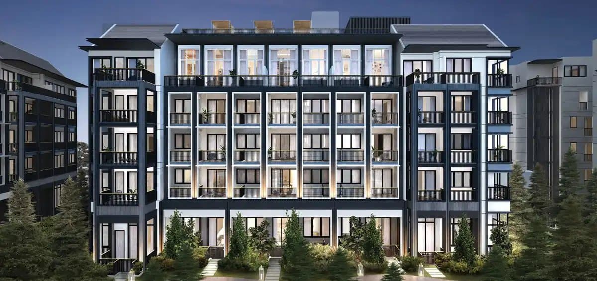 Artist's impression of Mayfair Gardens, the 5-storey blocks among gardens off Rifle Range Road