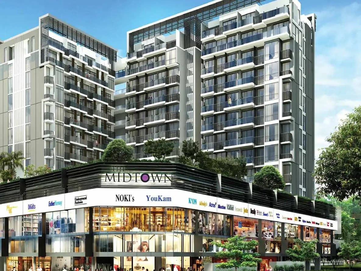 Midtown Residences: the L-shaped block above The Midtown mall on Upper Serangoon Road