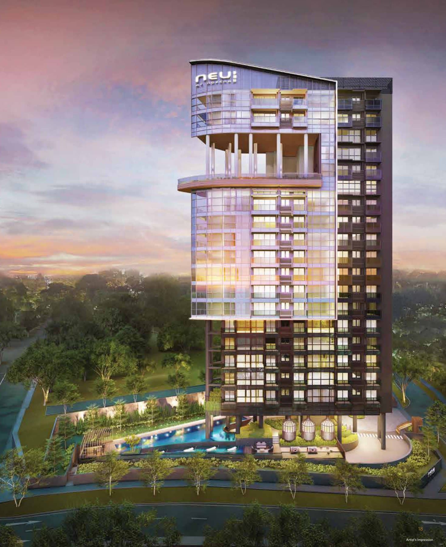 Neu @ Novena: the 17-storey tower with its sky terrace near the top