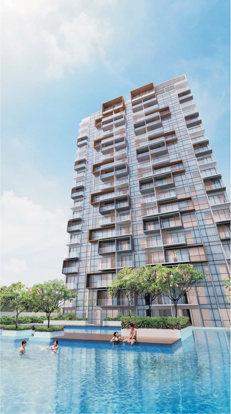 Nin Residence, artist's impression: the tower above the pool