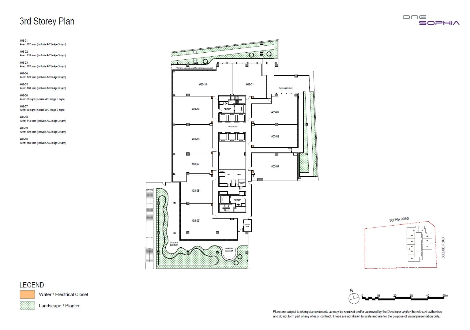Floor plan of One Sophia type L3, Office up to 1,400 sq ft, 947 to 1,808 sq ft
