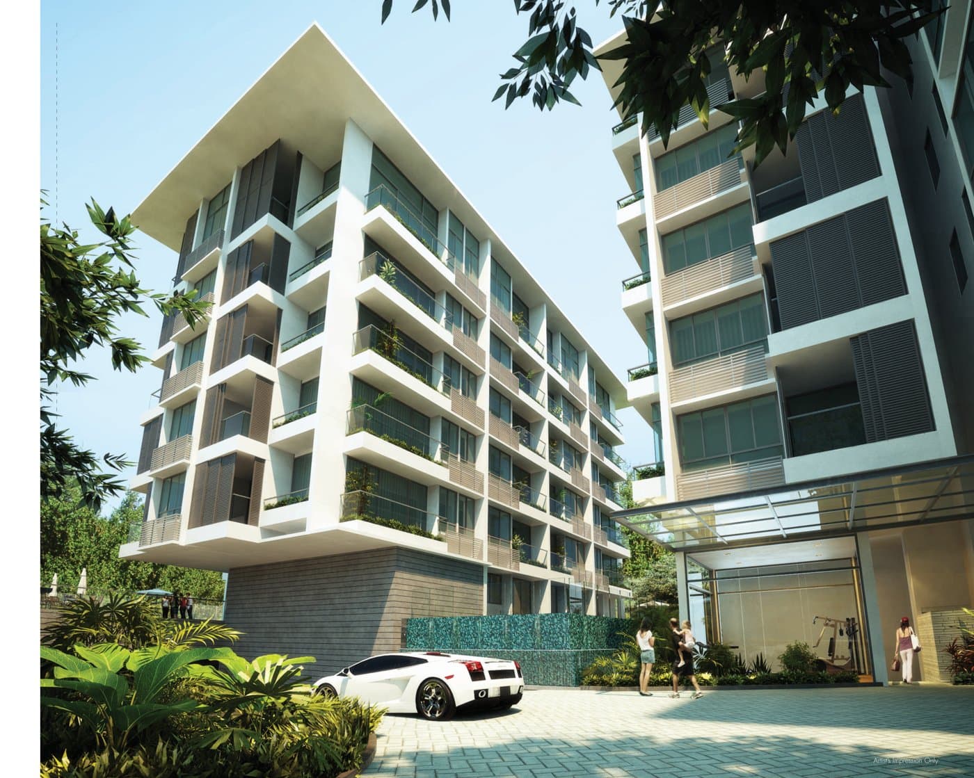 Parc Sophia, artist's impression: the low-rise blocks on Adis Road
