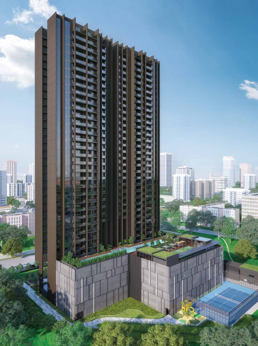 Pullman Residences: the 30-storey tower above its landscaped podium