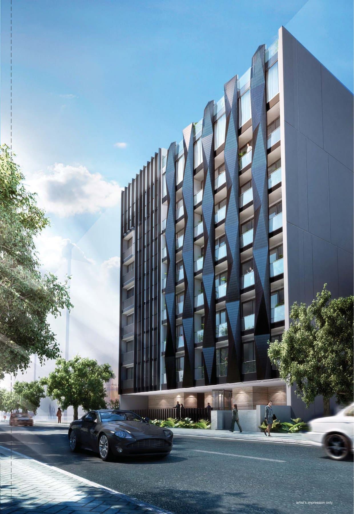 Royce Residences: the 8-storey block with its wave facade on Lorong 6 Geylang