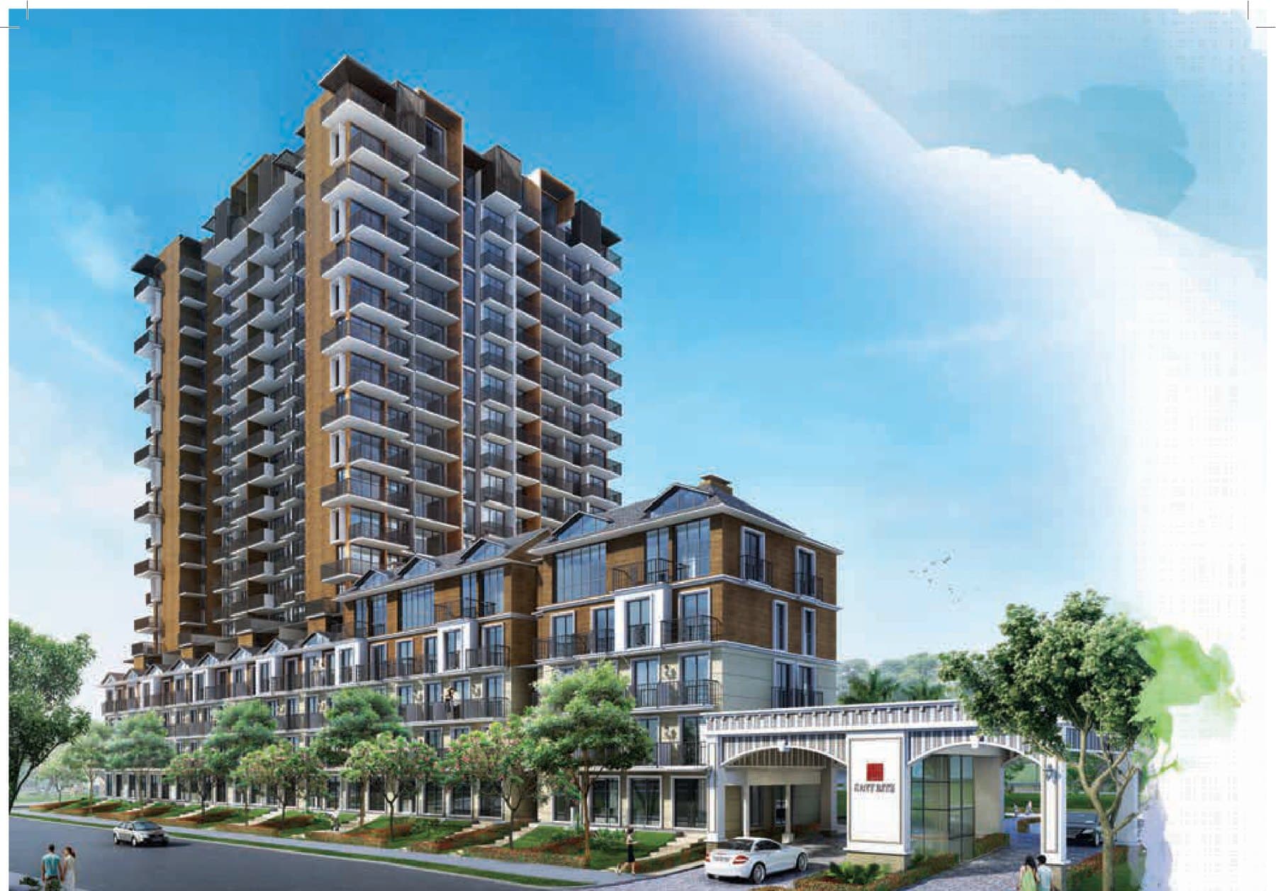 Sant Ritz, artist's impression: the 19-storey tower above its row houses