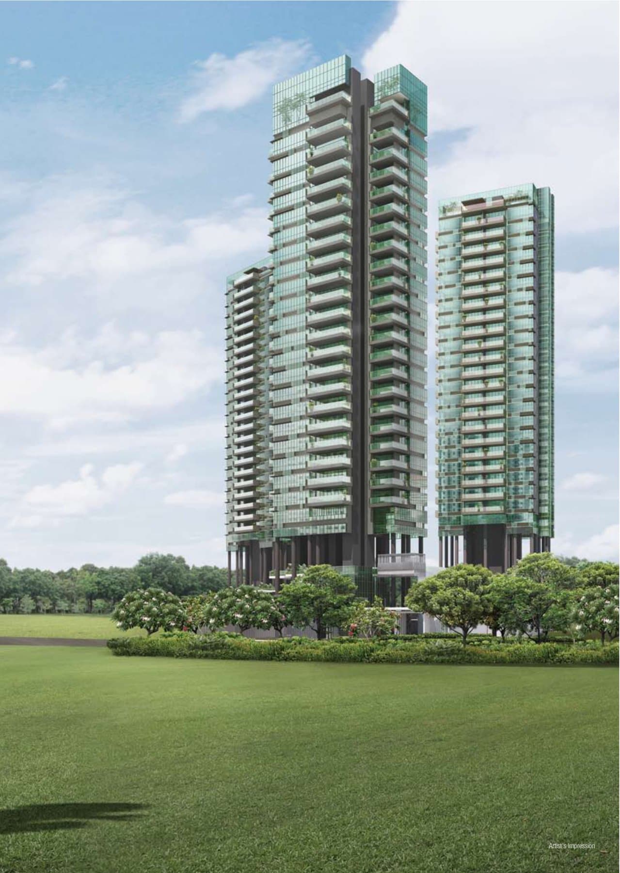 Skyline Residences, artist's impression: the three 24-storey towers on Telok Blangah Road
