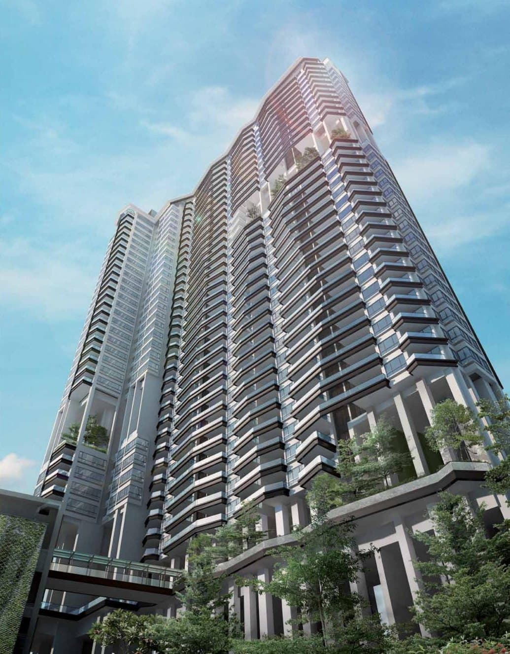 Spottiswoode Residences, artist's impression: the 36-storey tower from below