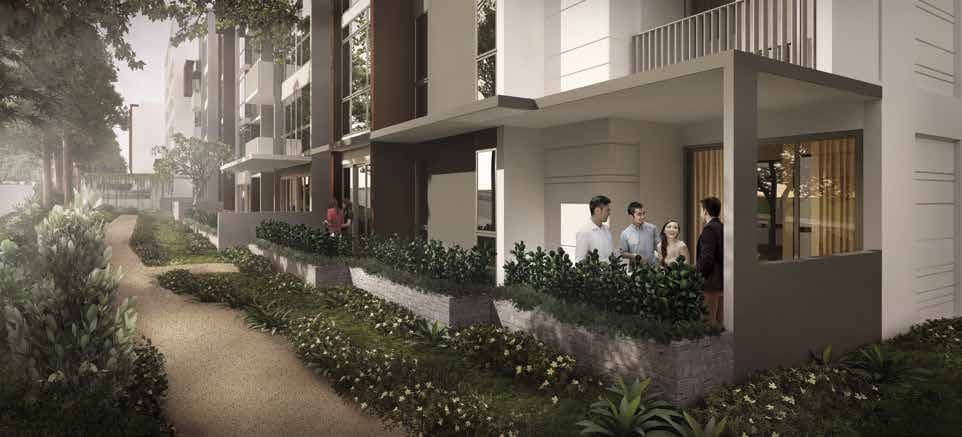 Artist's impression of Stratum's garden homes along a landscaped walk, Elias Road