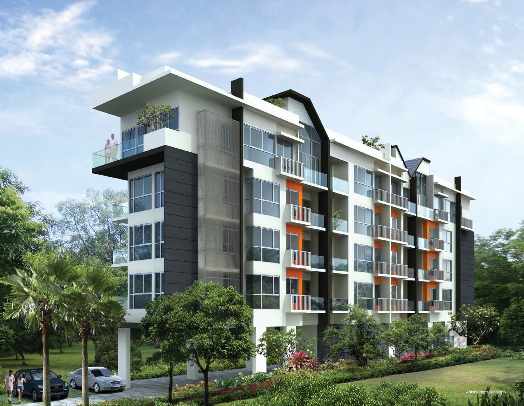 Studios @ Tembeling: the five-storey block and its balconies