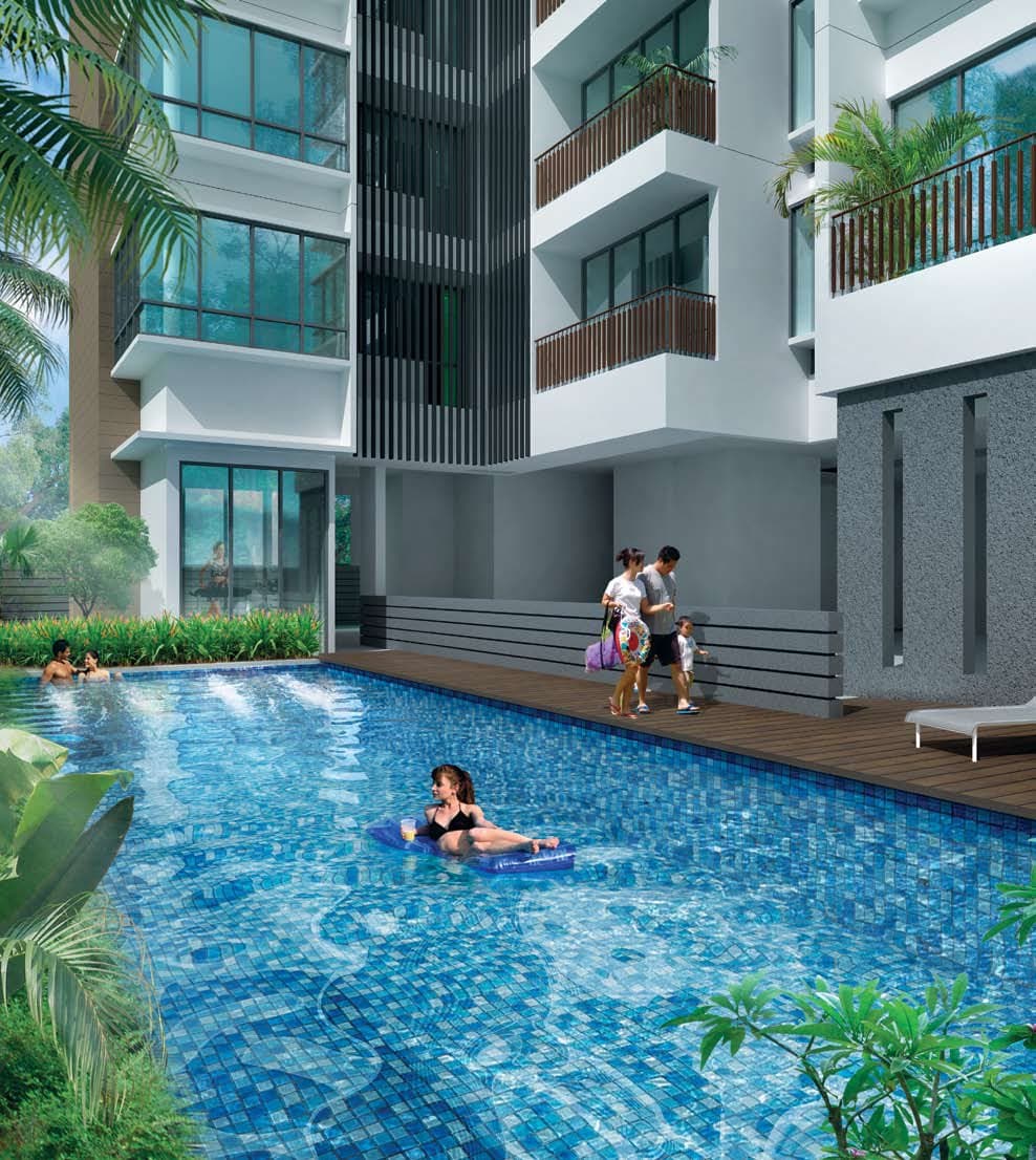 The Adara: the pool and the block behind it
