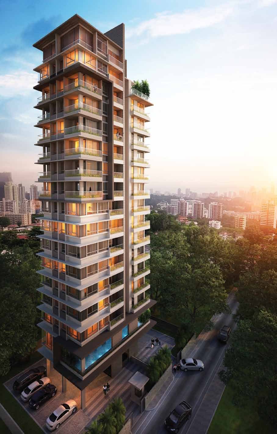 The Tier: the 19-storey tower on Pegu Road at sunset