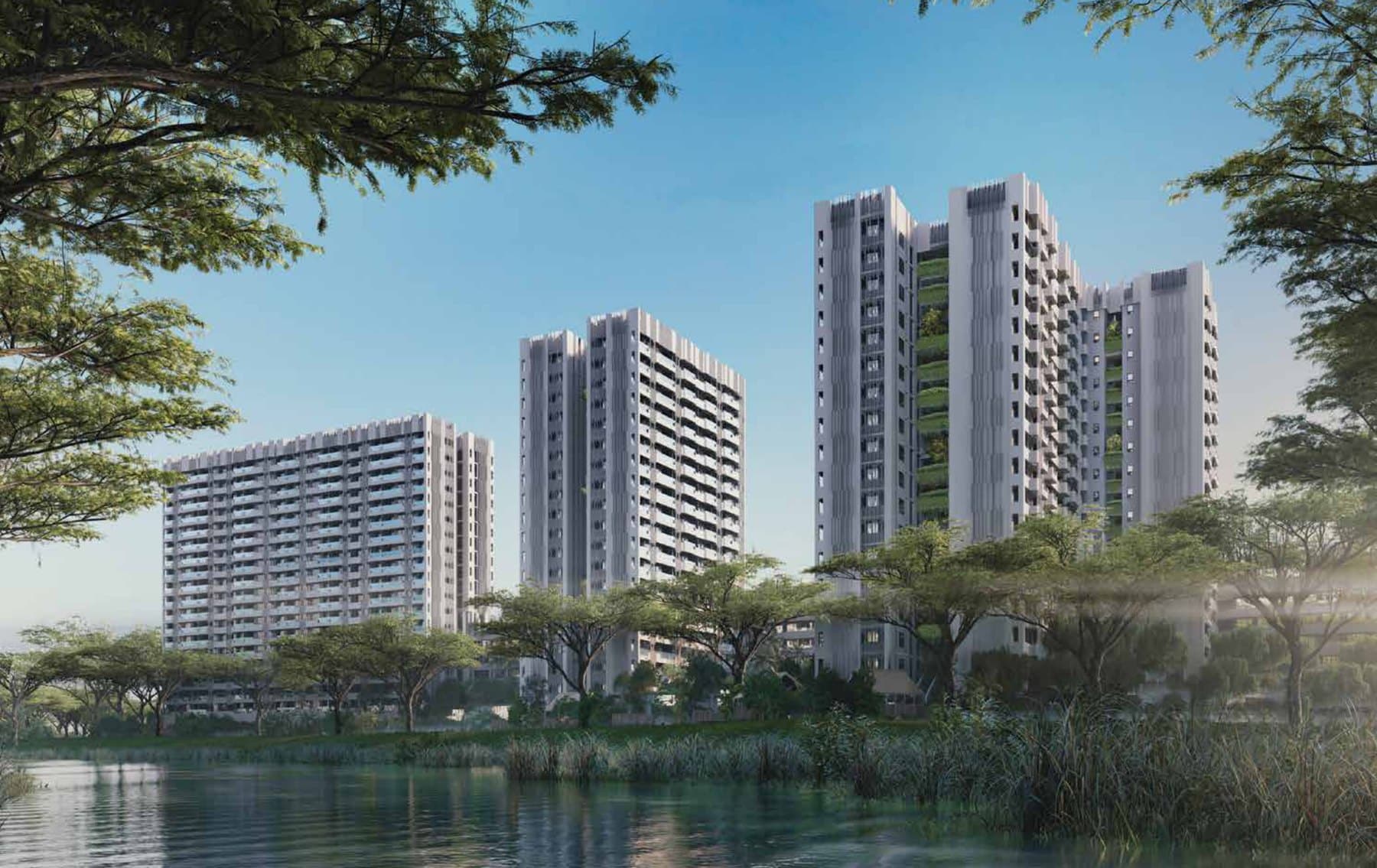 The Tre Ver, artist's impression: the towers seen across the Kallang River