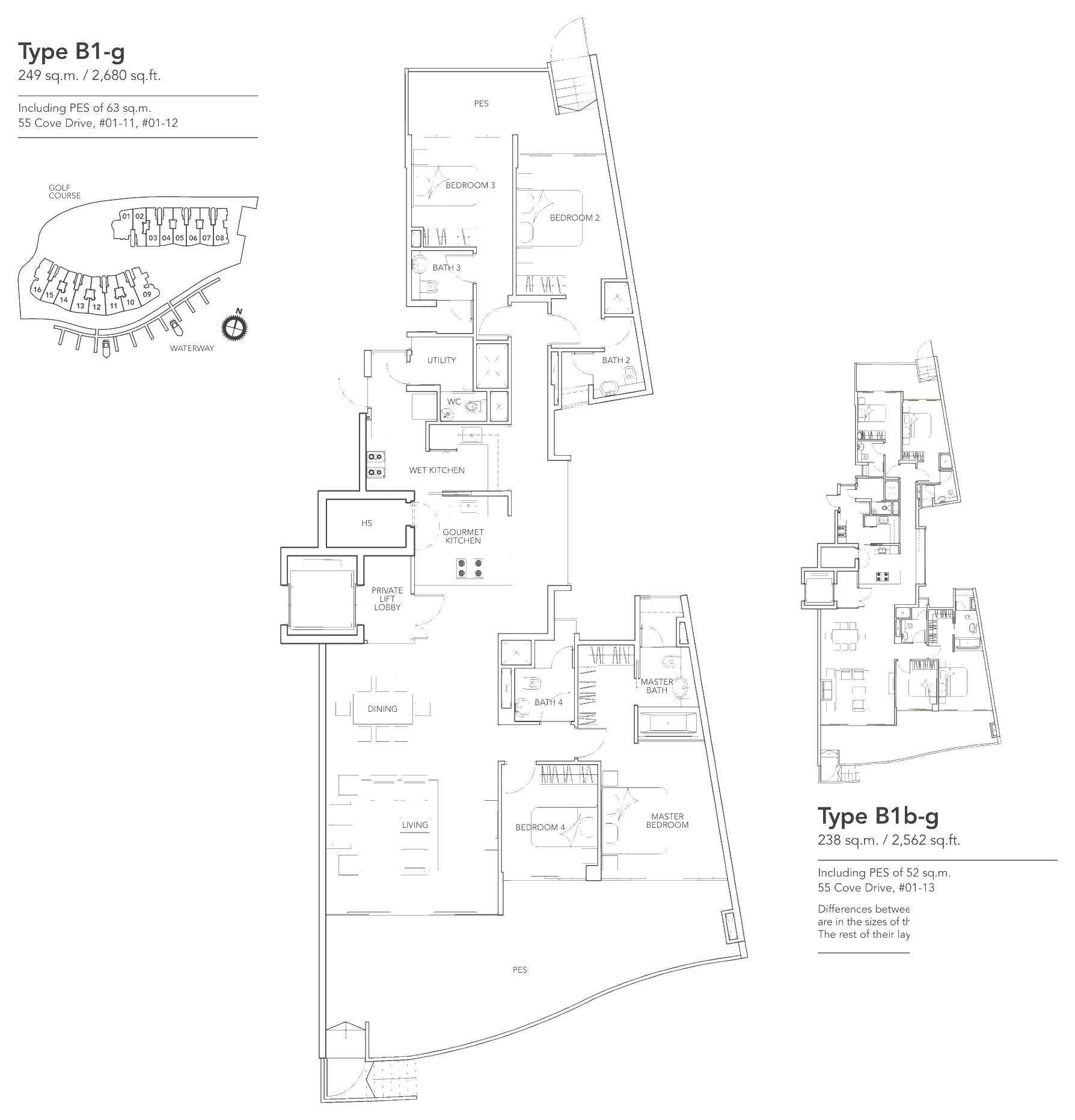 Floor plan of Turquoise type B1-g, 4-Bedroom, 2,680 sq ft