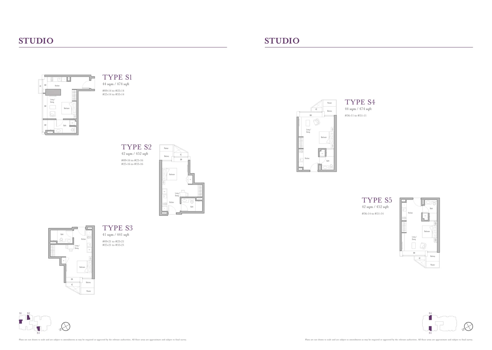 Floor plan of V on Shenton type S1 / S2 / S3 / S4 / S5, Studio, 441 to 474 sq ft