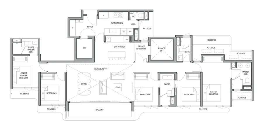 Floor plan of Vela Bay type PH2, Penthouse, 1,765 sq ft