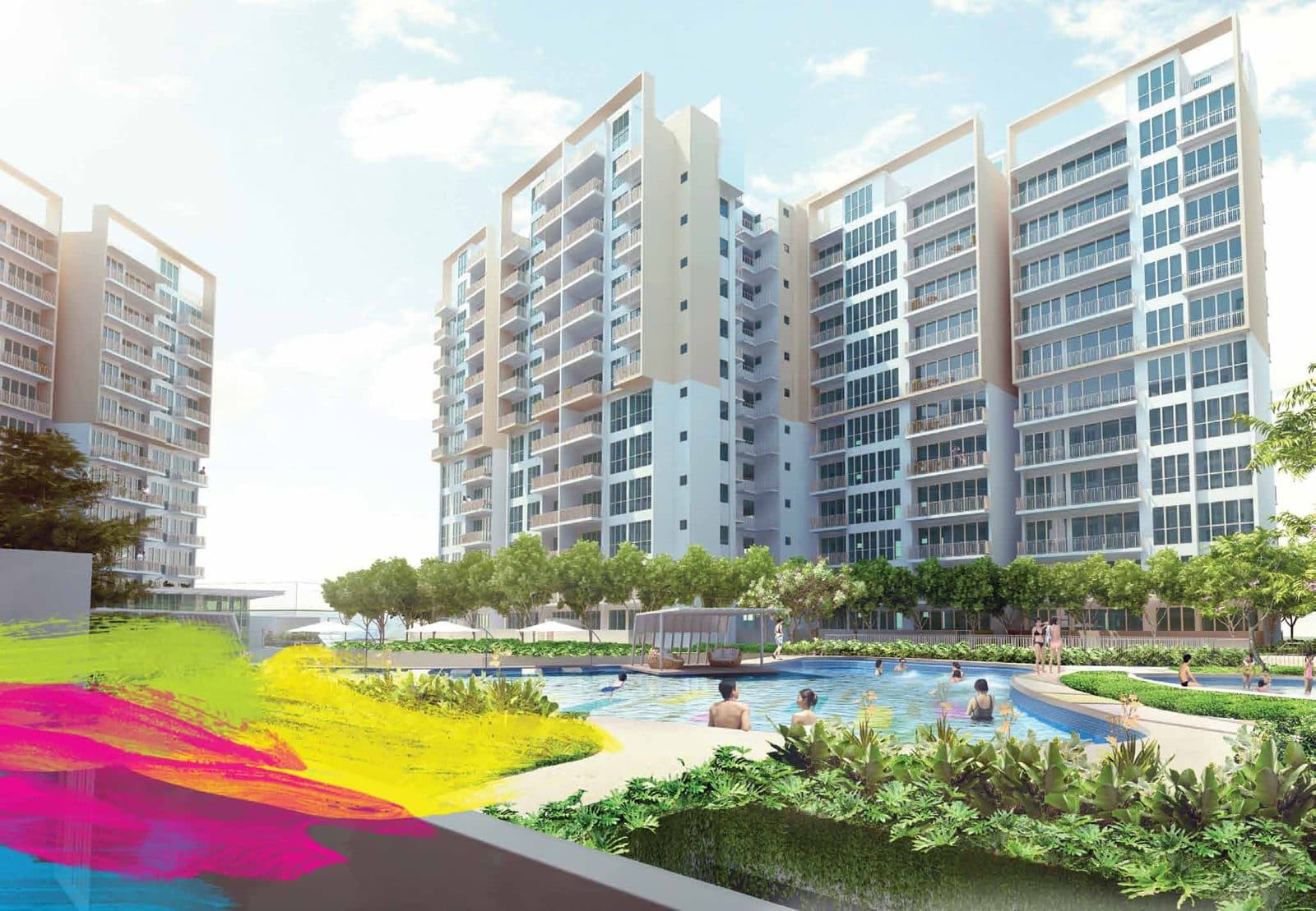 Artist's impression of Watercolours, the executive condominium at Pasir Ris Link