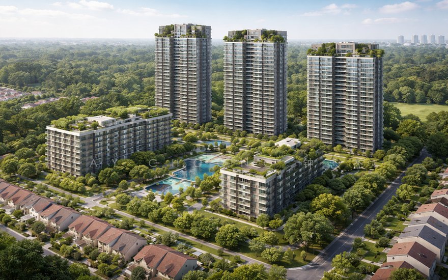 Lentor Gardens Residences——Kingsford 在第26邮区伦多花园的新盘示意图。