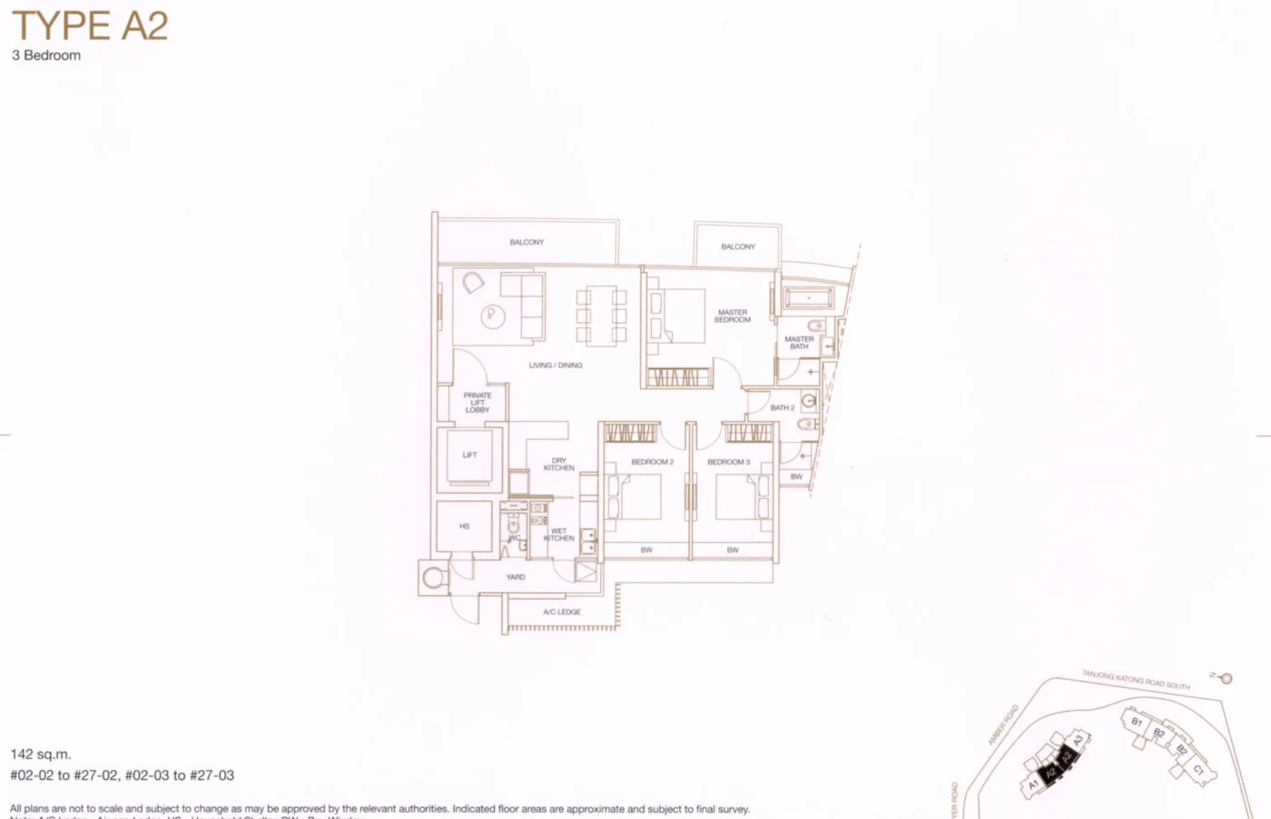Aalto floor plan, type A2: 3-Bedroom, 1,528 sq ft
