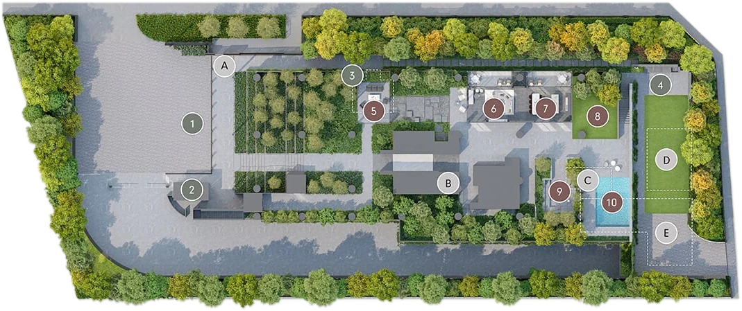 Site plan of Amber House