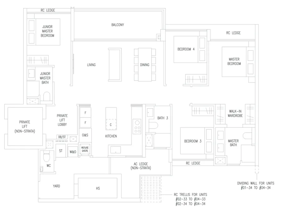 Amberwood at Holland floor plan, type D7L: 4-Bedroom Luxe, 1,313 sq ft