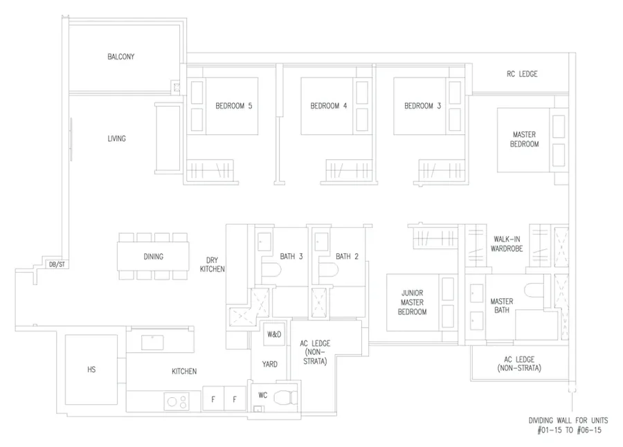 Amberwood at Holland floor plan, type E1P: 5-Bedroom Premium, 1,335 sq ft