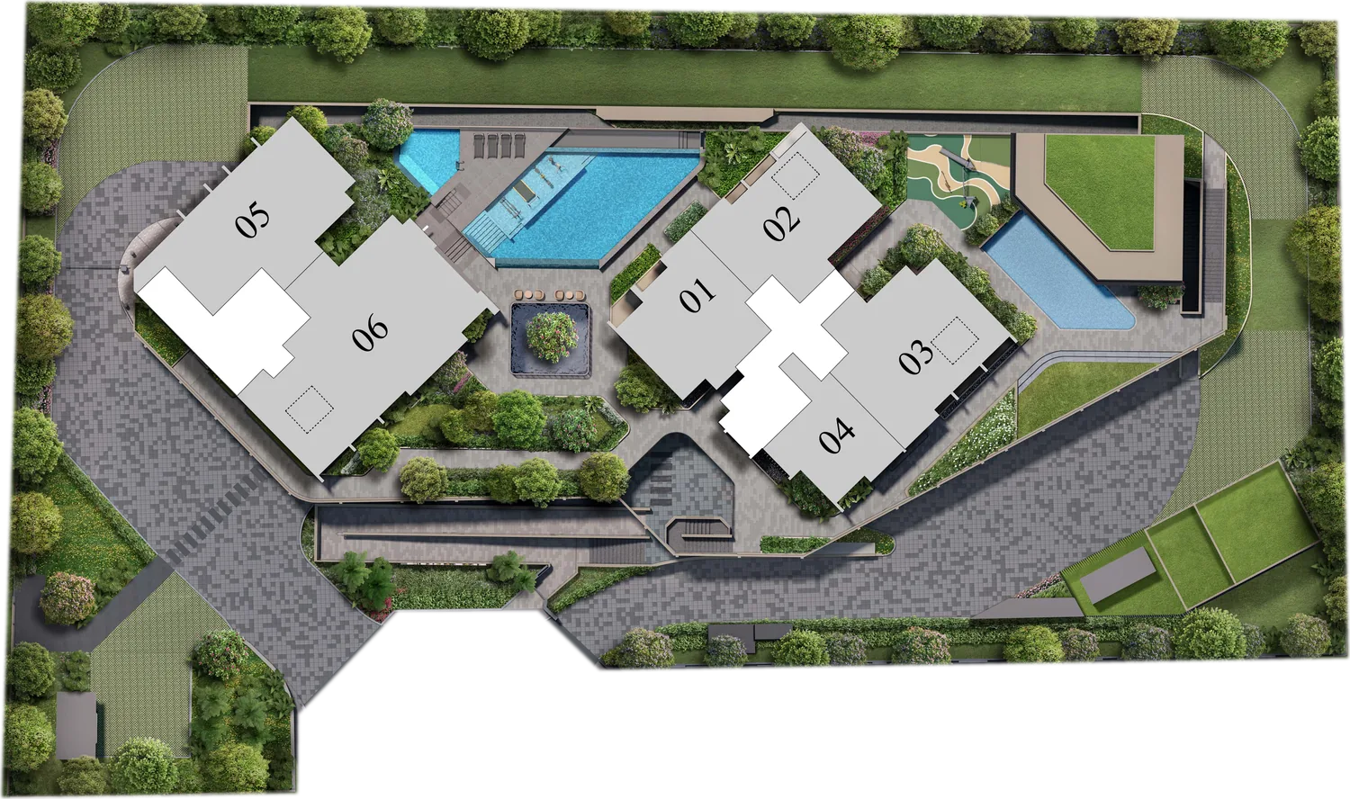 Site plan of Arina East Residences