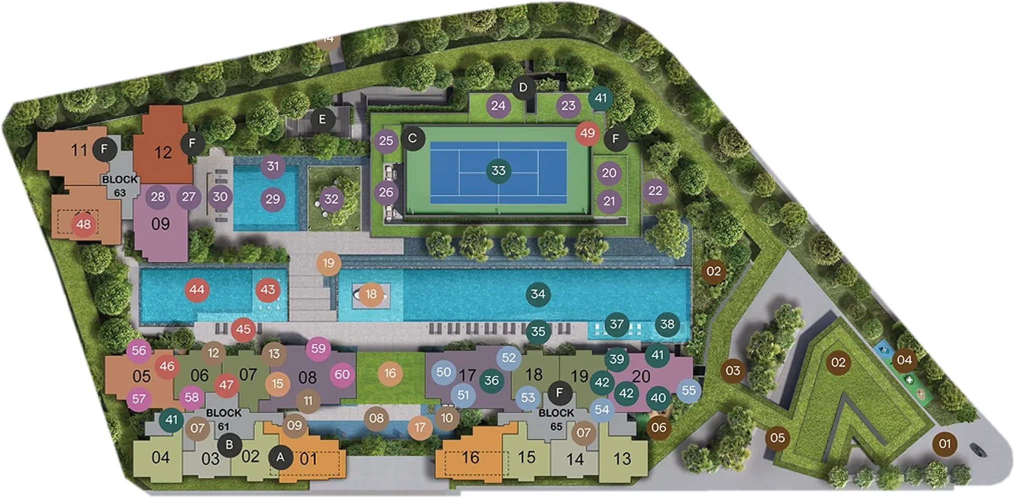 Site plan of Bloomsbury Residences