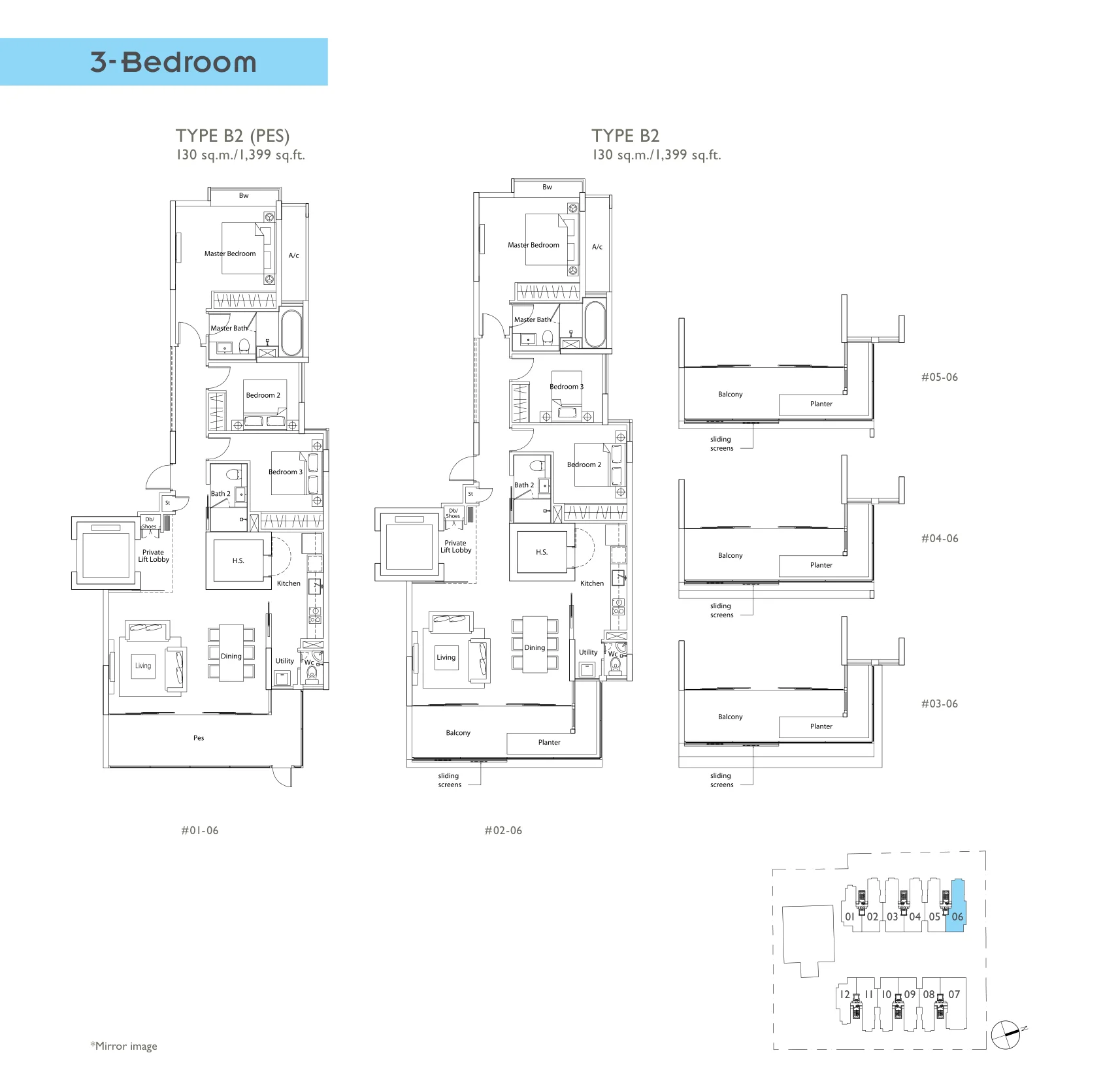 Buckley Classique floor plan, type B2: 3-Bedroom, 1,399 sq ft