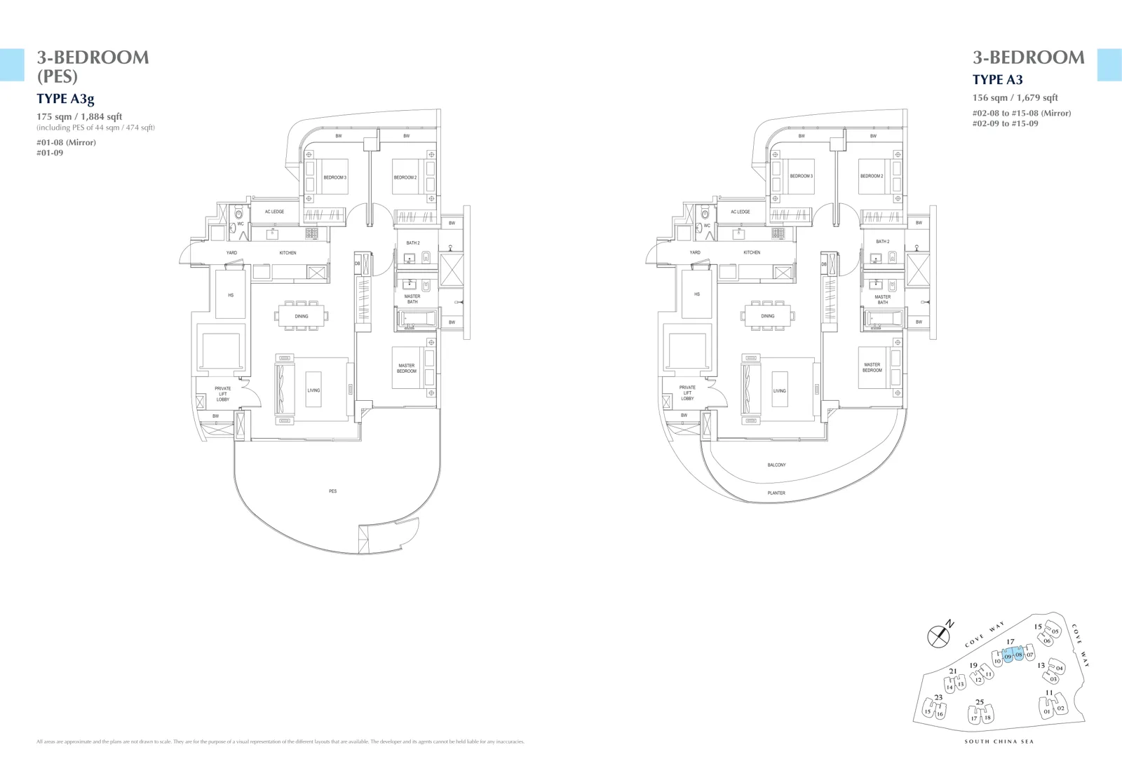 Cape Royale floor plan, type A3: 3-Bedroom, 1,679 sq ft