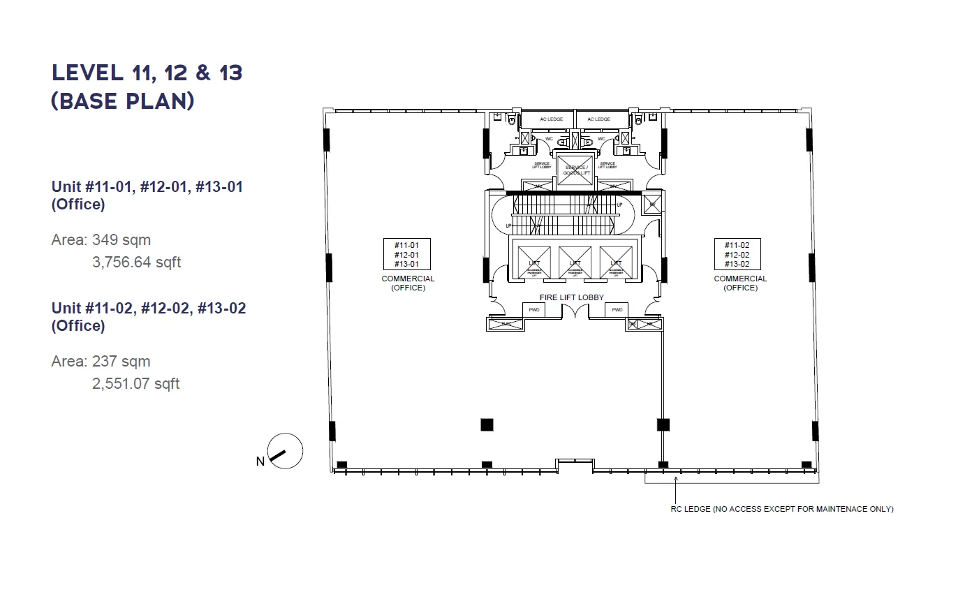 Cecil Place floor plan, type L11: Office