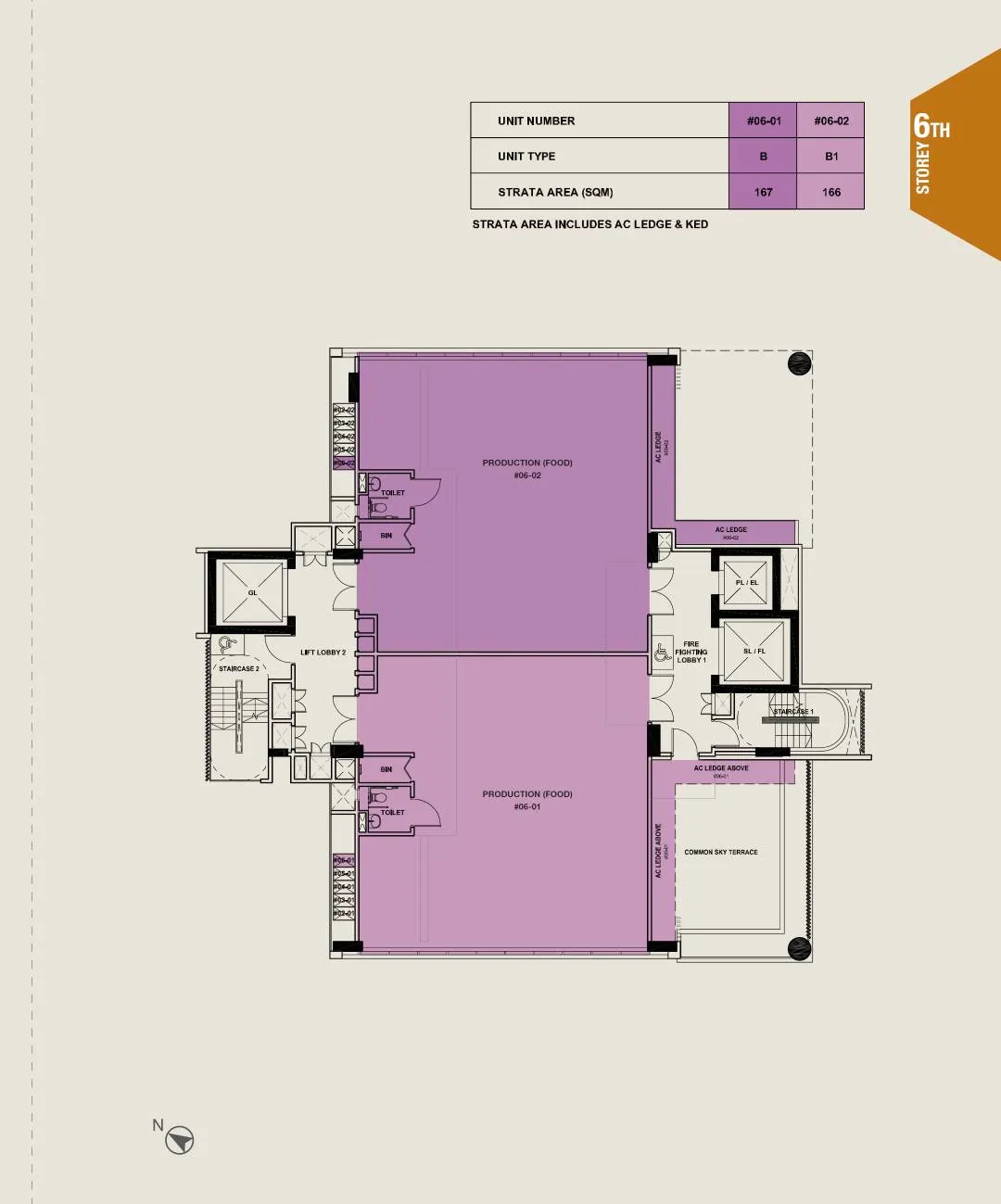 Citrine Foodland floor plan, type L6: Production unit (food)
