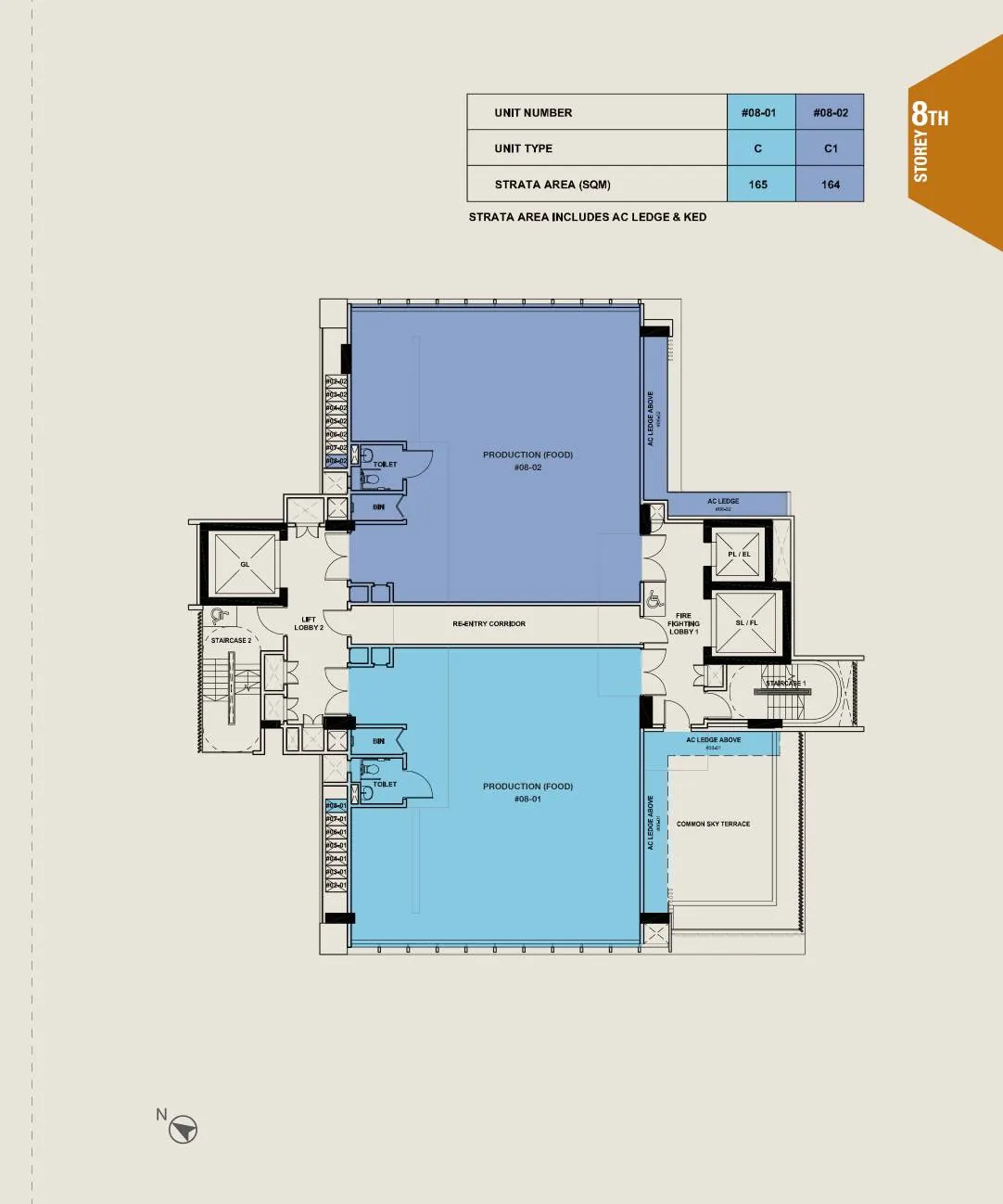 Citrine Foodland floor plan, type L8: Industrial canteen 2,551 sq ft, 1,776 sq ft