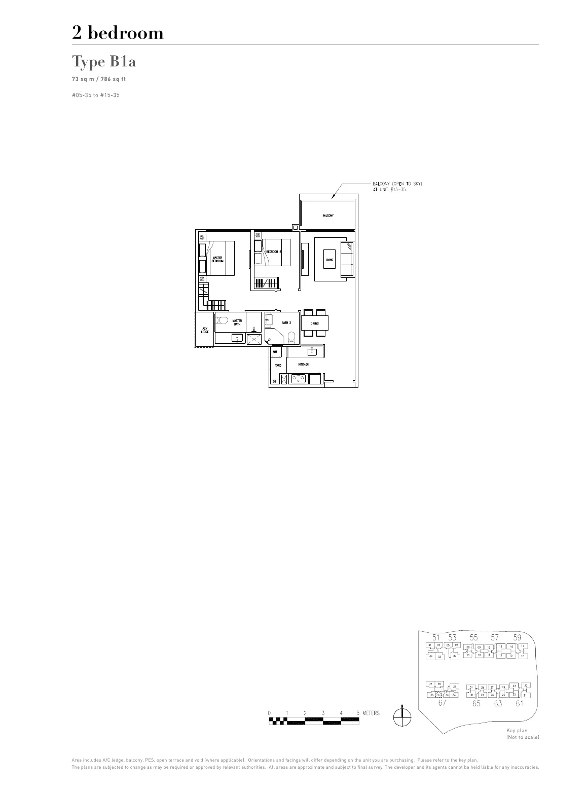CityLife @ Tampines floor plan, type B1: 2-Bedroom, 786 sq ft