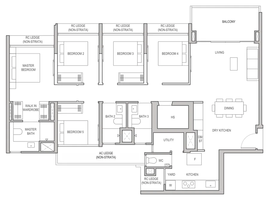 Coastal Cabana floor plan, type E1: 5-Bedroom Premium, 1,367 sq ft