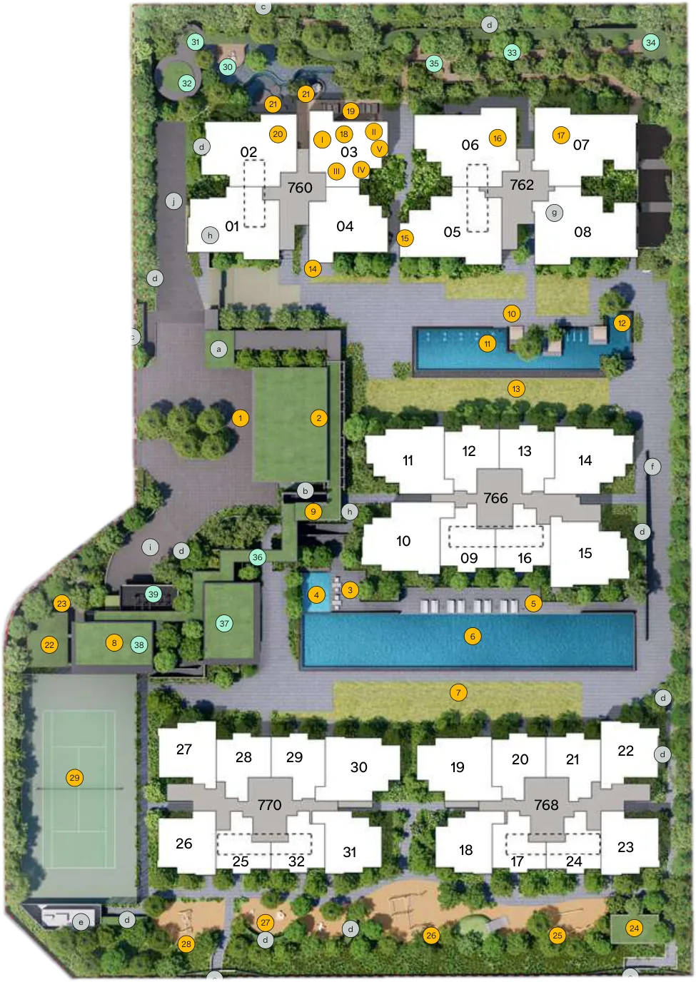 Site plan of Dunearn House