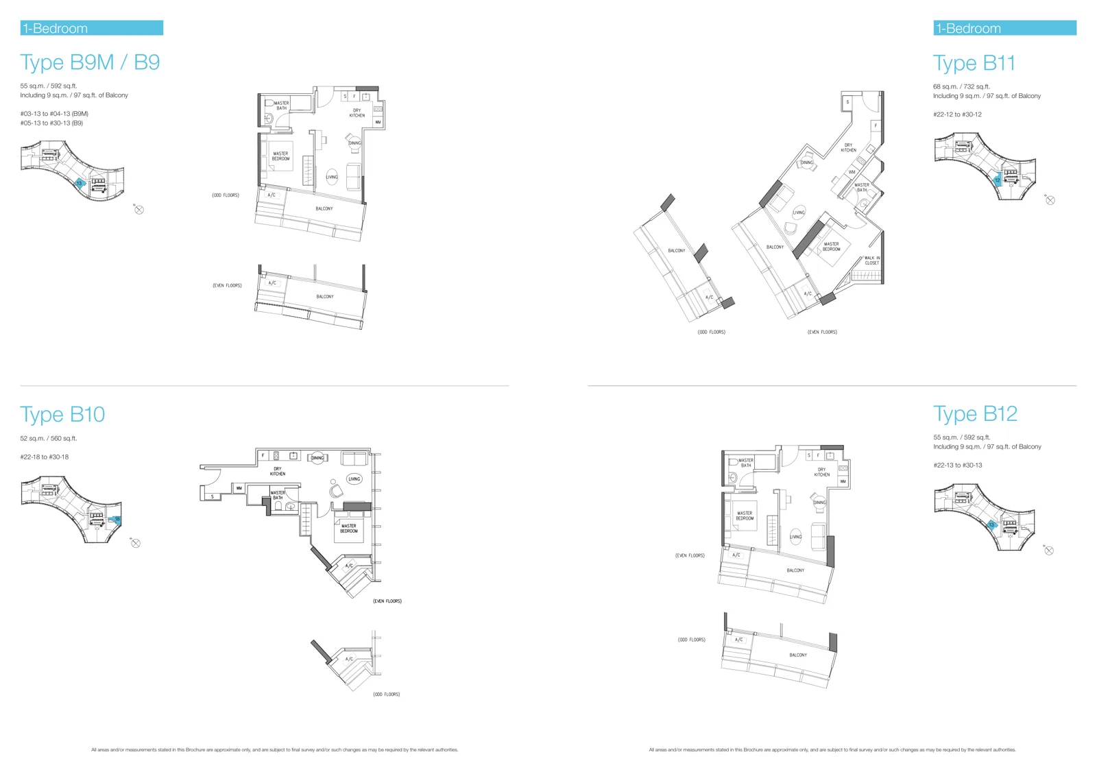 Duo Residences floor plan, type B10: 1-Bedroom, 560 sq ft
