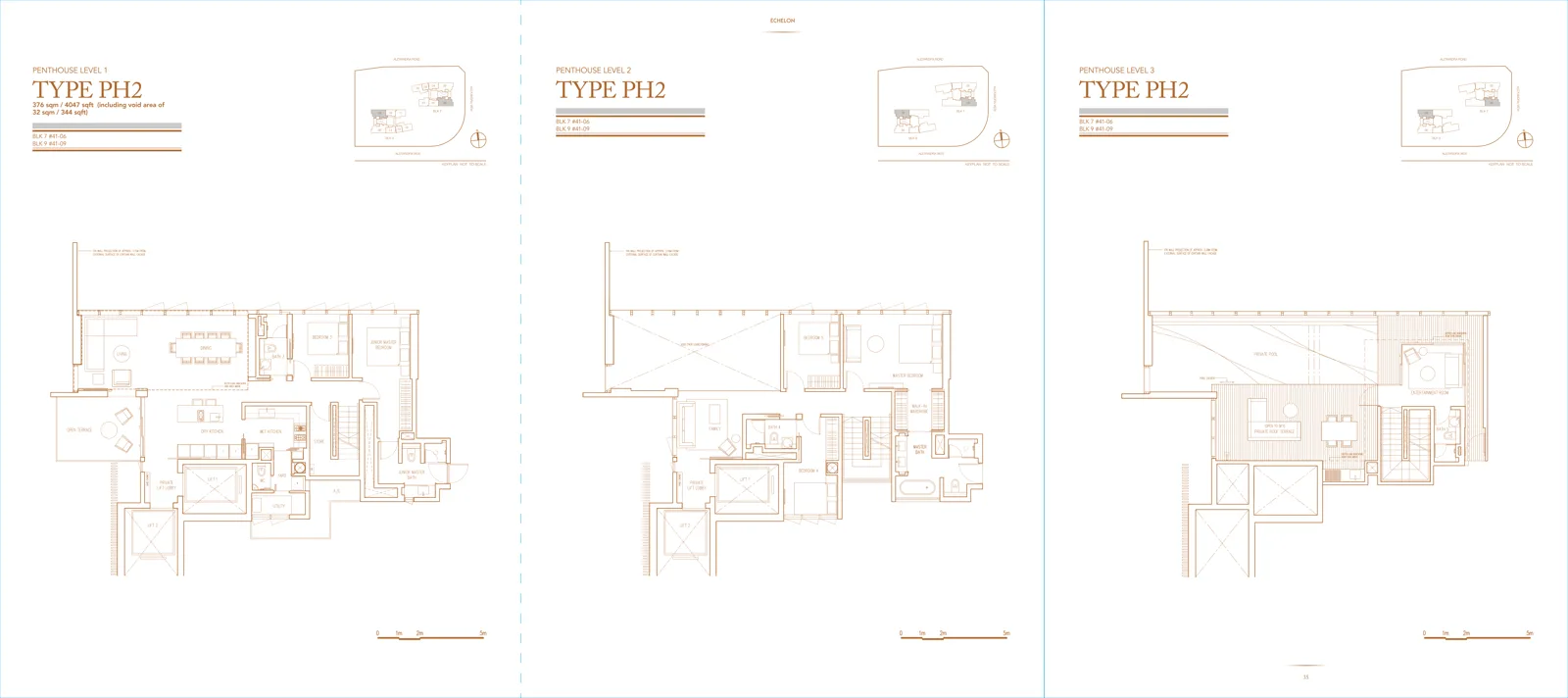 Echelon floor plan, type PH2: Penthouse, 4,047 sq ft