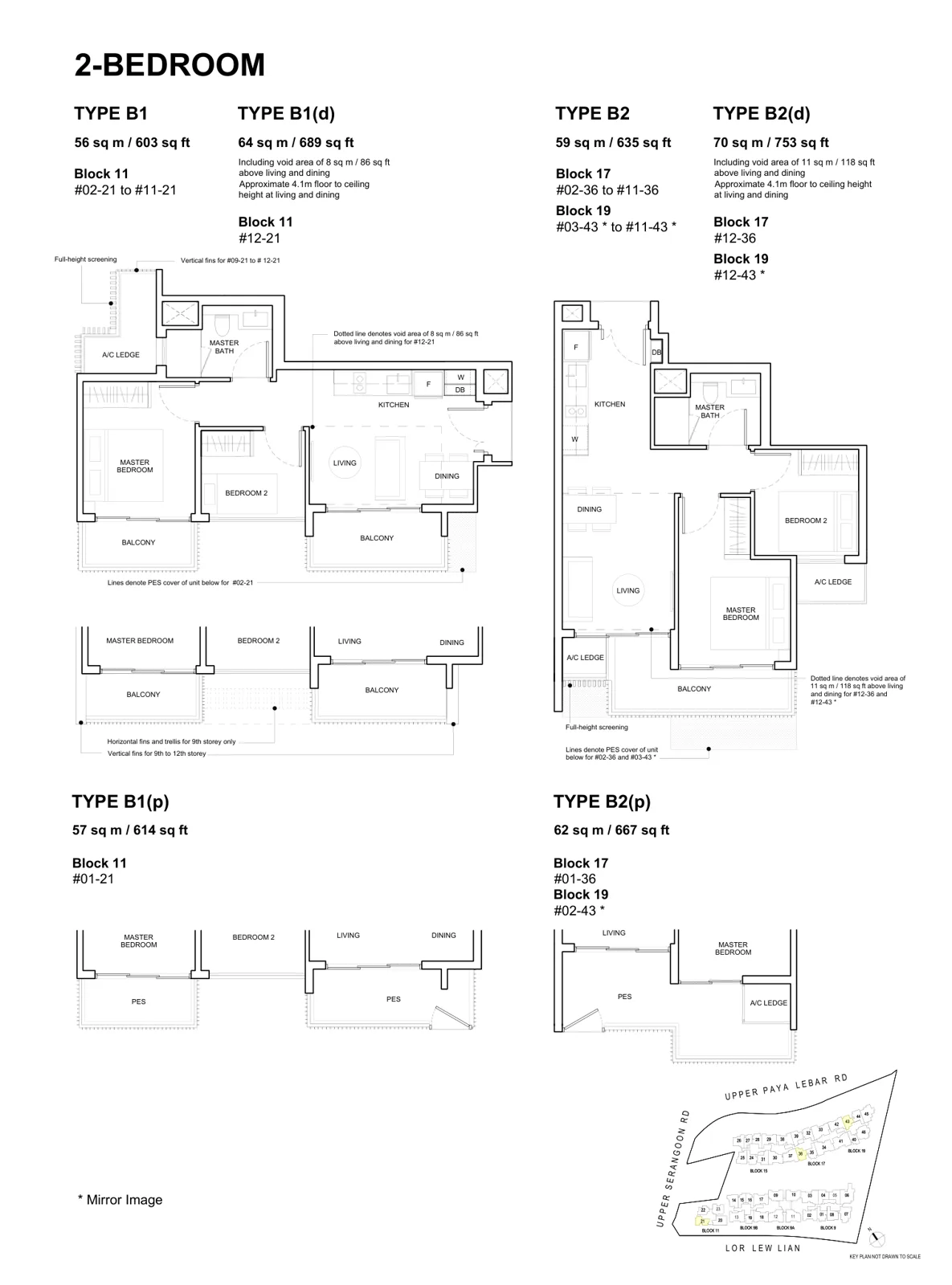 Forest Woods floor plan, type B1: 2-Bedroom, 603 sq ft